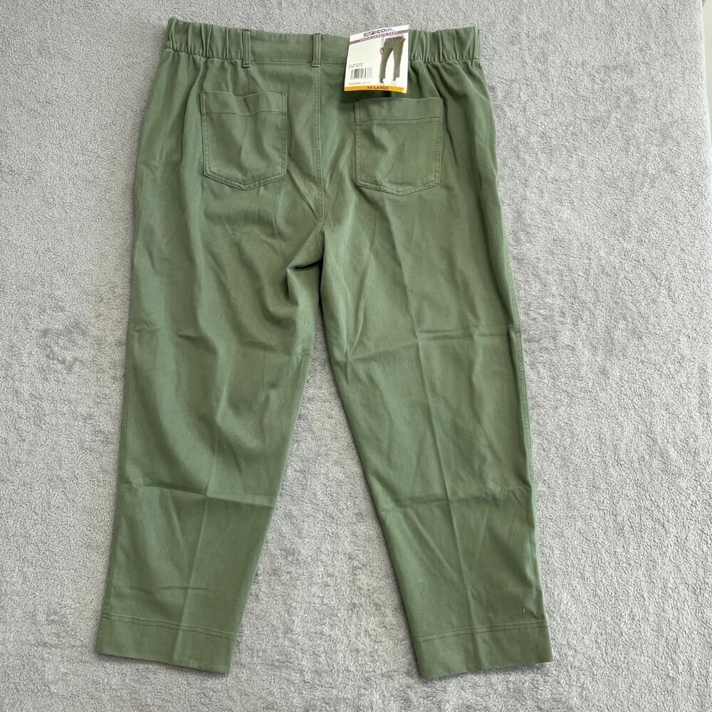 NEW 32 Degrees Cool Women's XXL Ankle Length Pants Green Cotton Blend - Picture 7 of 15